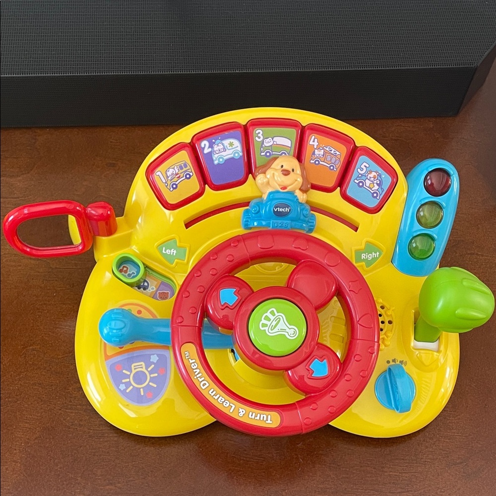 Interactive Steering Wheel Toy - Red and Yellow